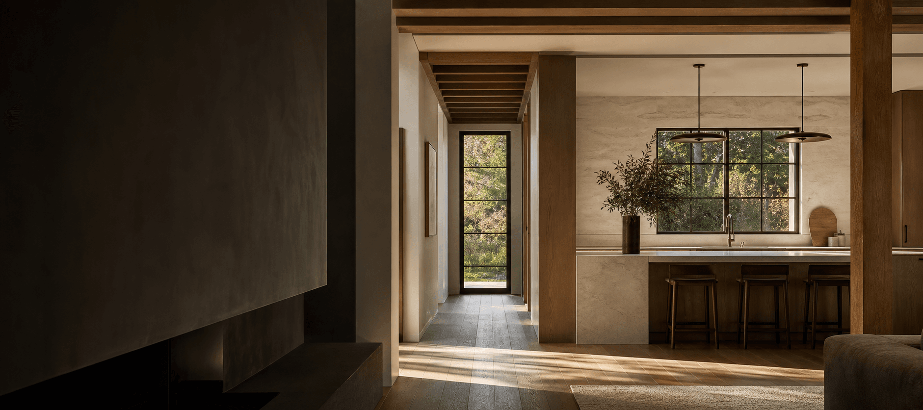 Original editorial view of a refined residential kitchen renovation